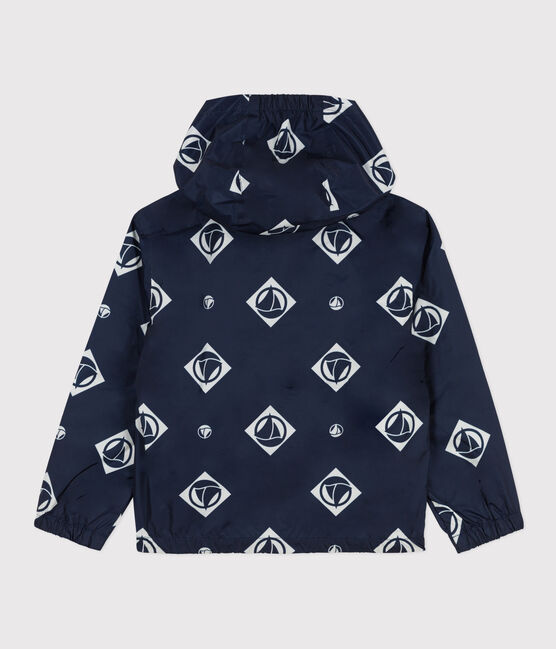 Kinder-Windjacke aus recycltem Material blau MEDIEVAL/weiss MARSHMALLOW