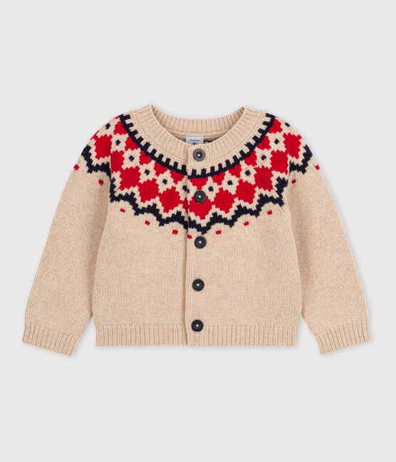 Baby-Cardigan aus Woll-/Baumwollstrick TRENCH/ MULTICO