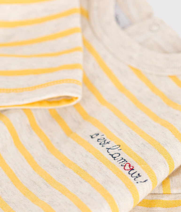 Lang&auml;rmeliges Baby-T-Shirt aus Doppeljersey beige/gelb