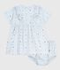 Kurzärmeliges Babykleid aus Baumwolle und dazu passender Bloomer