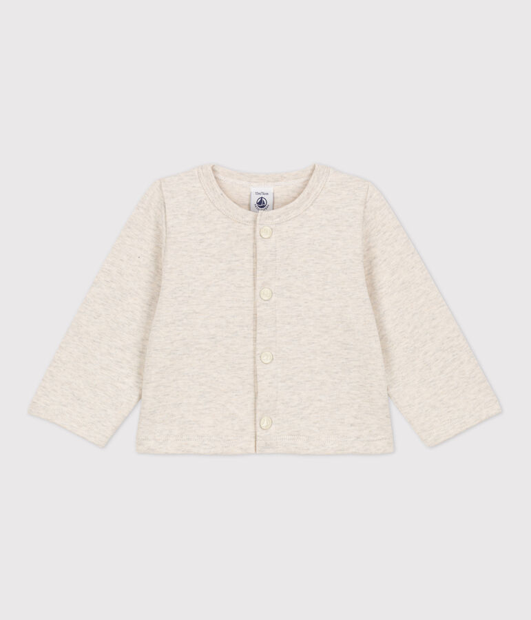Baby-Cardigan aus dickem, einfarbigem Jersey beige