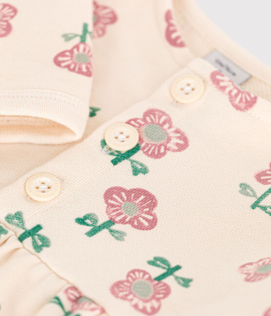 Langärmeliges Baby-Kleid gelb AVALANCHE/weiss DAISY