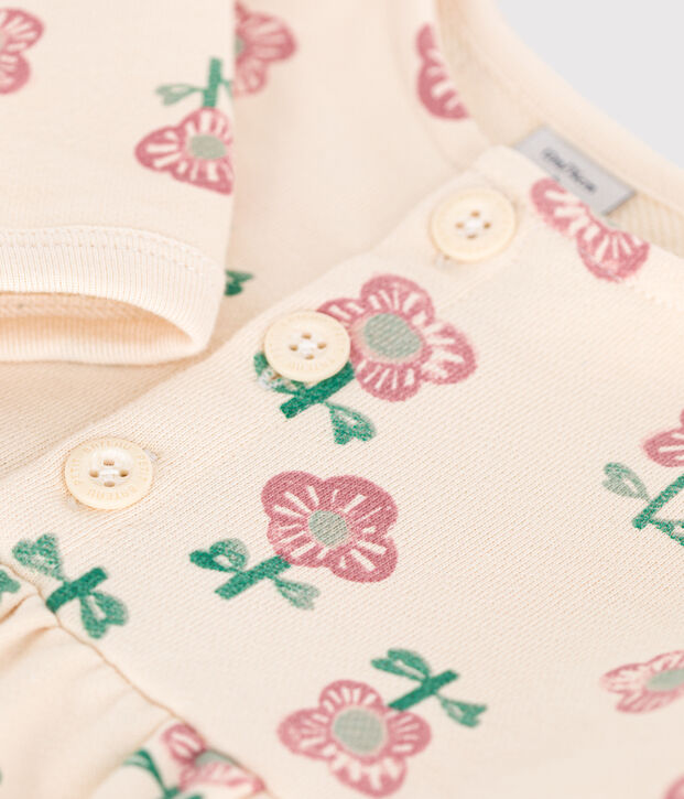 Lang&auml;rmeliges Baby-Kleid naturfarben/gelb