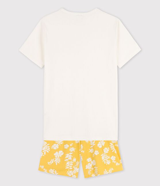 Kinder-Kurzpyjama aus Baumwolle für Jungen weiss MARSHMALLOW/ ORGE