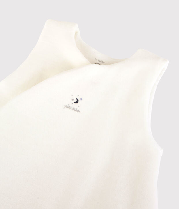 Baby-Schlafsack aus Bio-Baumwoll-Velours mit H&auml;schen-Motiv weiss