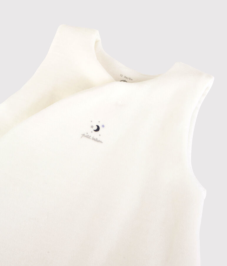 Baby-Schlafsack aus Bio-Baumwoll-Velours mit H&auml;schen-Motiv weiss