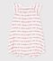 Baby-Kurzoverall von Petit Bateau – seitlicher Aufdruck „Je t’aime“. weiss MARSHMALLOW/rot TERKUIT