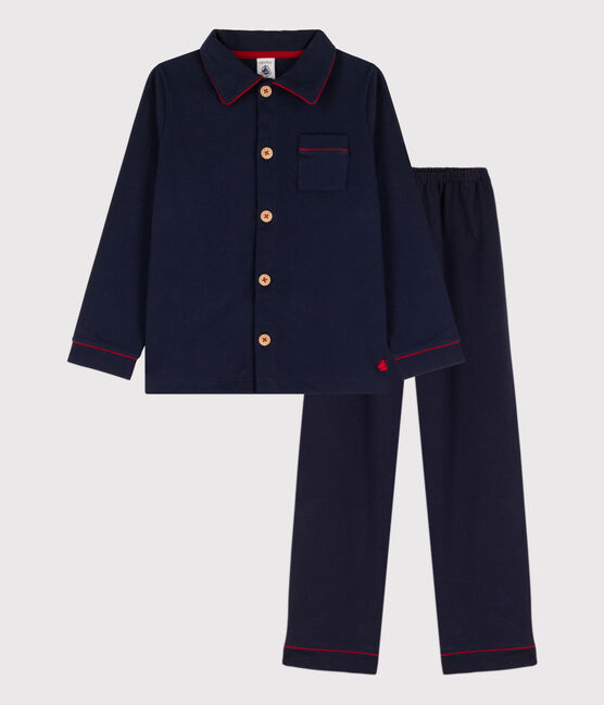 Pyjama aus Jersey für kleine Jungen blau SMOKING