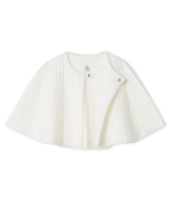 Baby-Cape aus gestepptem Doppeljersey weiss MARSHMALLOW