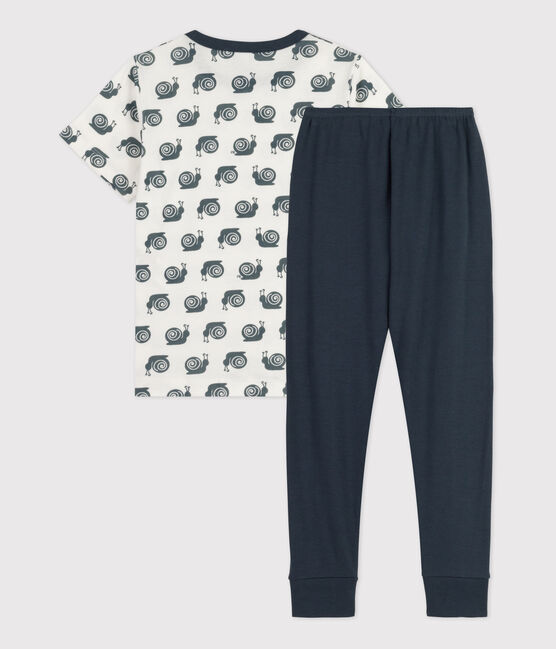 Kurzärmeliger Kinderpyjama aus Baumwolle mit Schneckenmotiv für Jungen DUCKY/ MARSHMALLOW