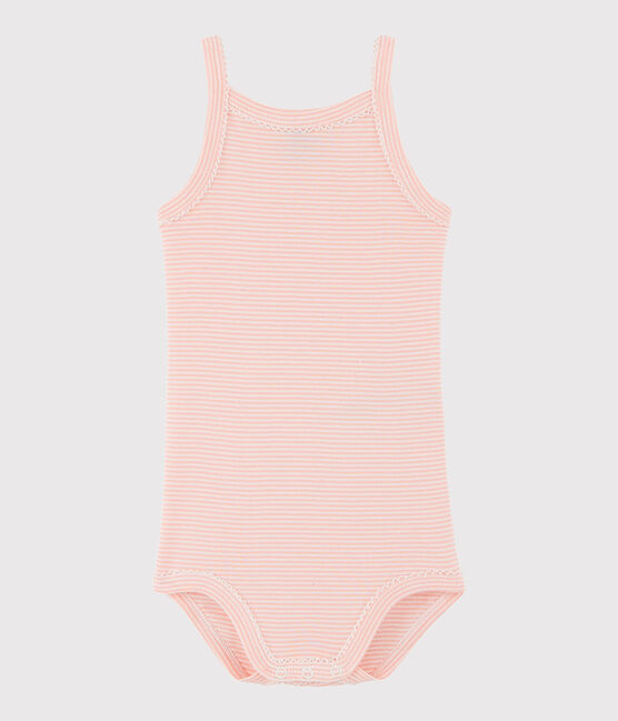 Baby-Trägerbody Mädchen rosa ROSAKO/weiss MARSHMALLOW