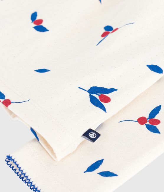 Langärmeliges Kinder-Kleid aus Baumwolle MILK/ MULTICO