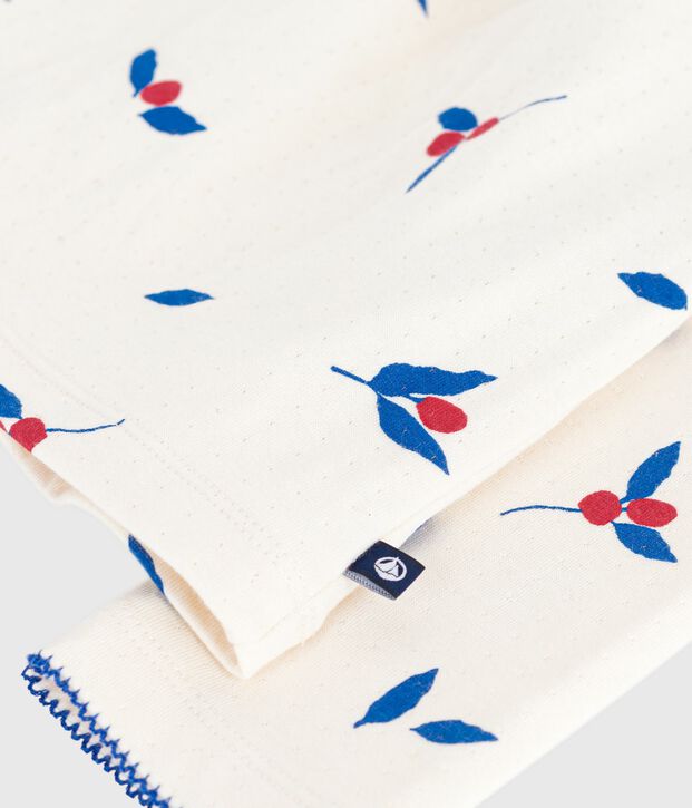 Lang&auml;rmeliges Kinder-Kleid aus Baumwolle naturfarben/vielfarbig