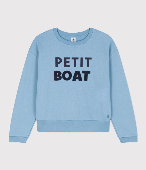 Sweatshirt aus Molton f&uuml;r Damen blau