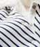Langer Baby-Overall aus wattiertem Rippstrick weiss MARSHMALLOW/blau SMOKING CN
