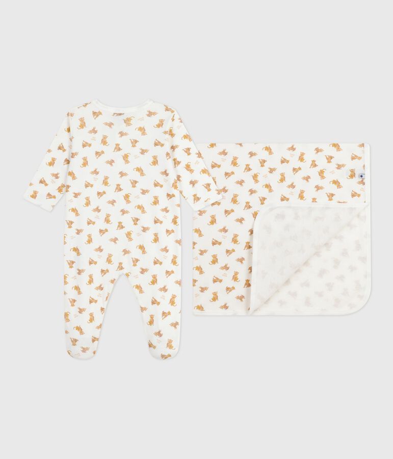 Baby-Geschenkset aus Baumwolle mit Leoparden-Motiv vielfarbig