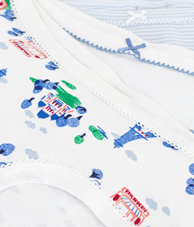 Set Kinder-Slips High Waist aus Baumwolle mit Paris-Motiv vielfarbig