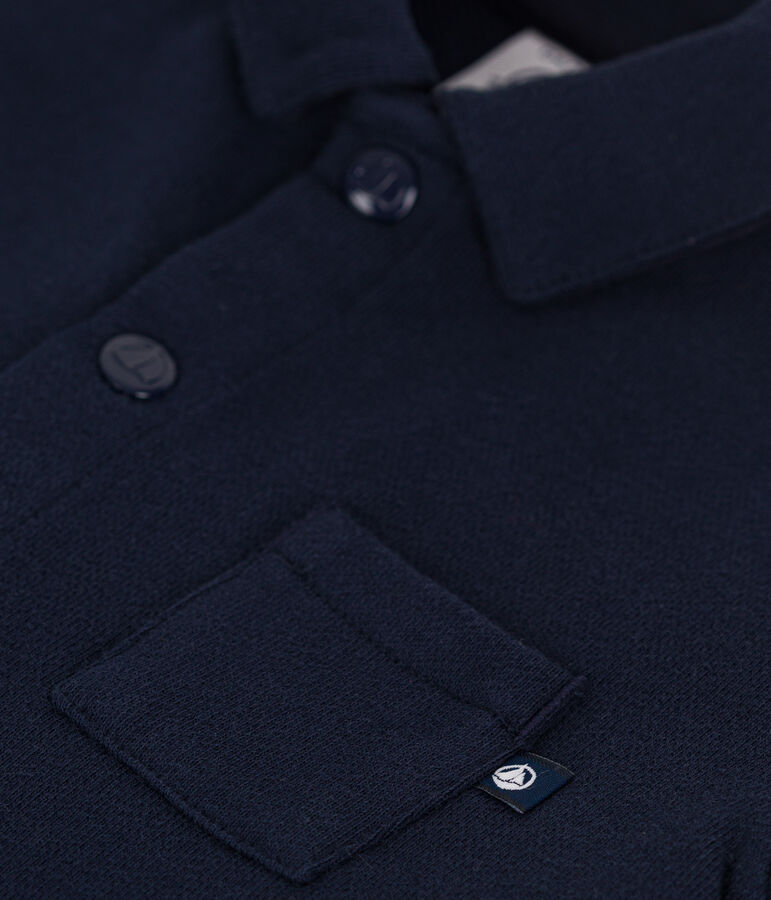 Langer Baby-Overall aus Molton blau