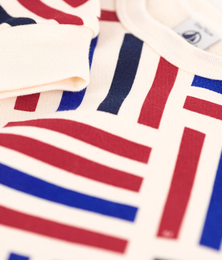 Baby-Sweatshirt aus Molton mit Printgrafik f&uuml;r Jungen naturfarben/vielfarbig