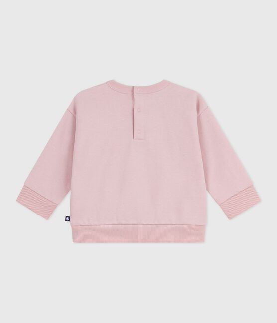Baby-Sweatshirt aus Baumwolle mit Petit Bateau-Stickerei rosa JOLI