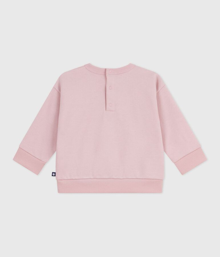 Baby-Sweatshirt aus Baumwolle mit Petit Bateau-Stickerei rosa