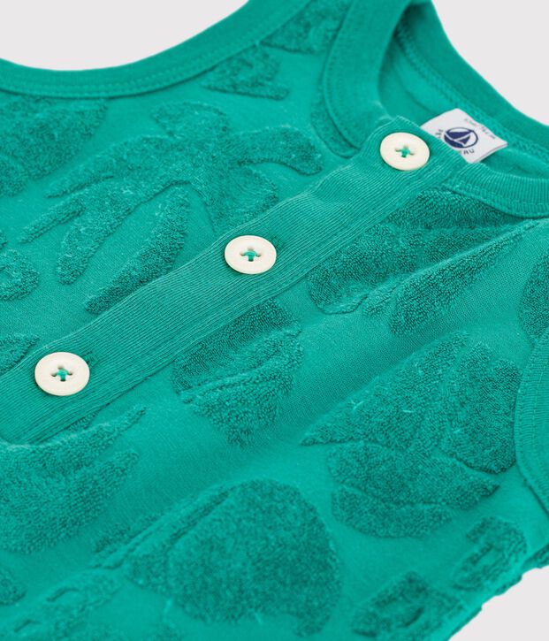 Baby-Kurzoverall aus Baumwolle mit Palmenmotiv gr&uuml;n