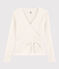 Cardigan in Wickelform aus leichter Baumwolle Damen weiss MARSHMALLOW