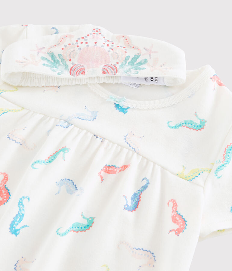 Kost&uuml;m-Nachthemd aus Baumwolle weiss/vielfarbig