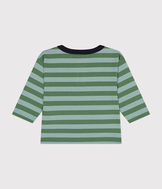 Langärmeliges Baby T-Shirt aus feinem Jersey grün PALMERAIE/ PAUL