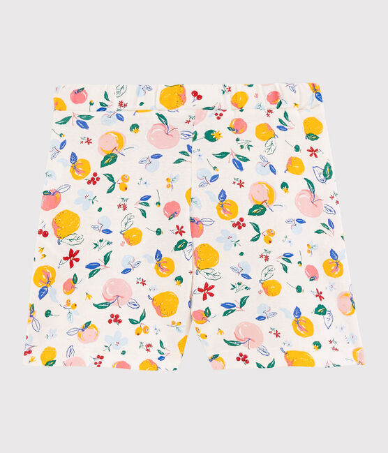 Kinder-Shorts aus Baumwolle für Mädchen weiss MARSHMALLOW/weiss MULTICO