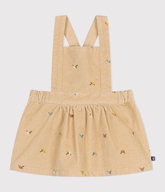 Baby-Kleid aus Fein-Cord mit Blumenstickerei beige CAJOU/ MULTICO