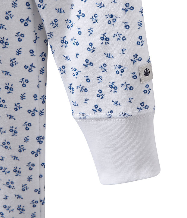 M&auml;dchen-Schlafanzug mit Druckmotiv weiss/blau