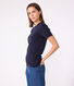 Kurzärmeliges Damen-T-Shirt L'ICONIQUE aus einfarbigem Rippstrick
