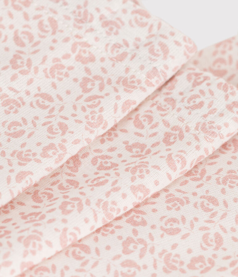 Baby-Leggings aus Baumwolle weiss/rosa