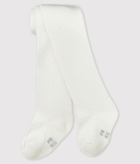 Baby-Ajouré-Strumpfhose für Mädchen weiss MARSHMALLOW