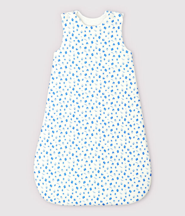 Baby-Schlafsack aus Bio-Baumwolle mit Boot-Motiv weiss/blau
