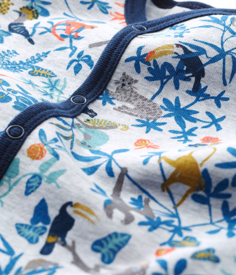 Baby-Strampler aus Rippstrick f&uuml;r Jungen grau/vielfarbig