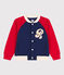 Kinder College-Jacke aus Molton für Jungen blau CHALOUPE/weiss MULTICO