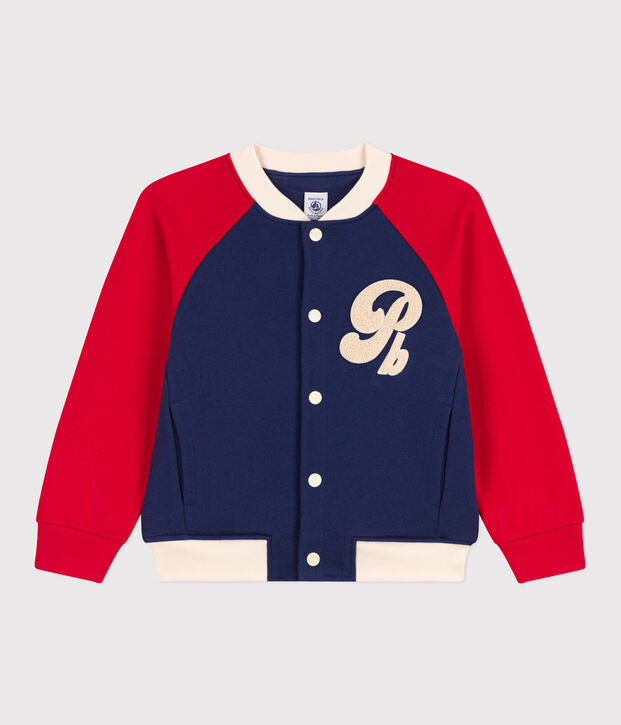 Kinder College-Jacke aus Molton f&uuml;r Jungen blau/vielfarbig