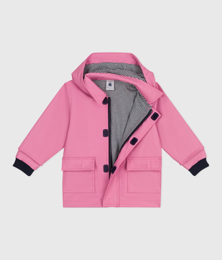 Ikonische einfarbige Baby-Regenjacke rosa