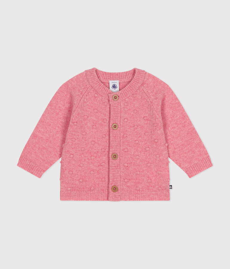 Baby-Cardigan aus Strick mit Wollanteil rosa