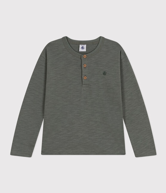 Langärmeliges T-Shirt aus Baumwolle für Kinder/Jungen grün THUYA