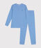 Gestreifter Kinderpyjama aus Baumwolle DELPHINIUM/ MARSHMALLOW