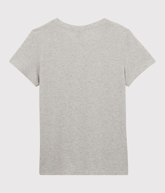 GERADES T-Shirt mit Rundhalsausschnitt aus Bio-Baumwolle Damen grau BELUGA CHINE