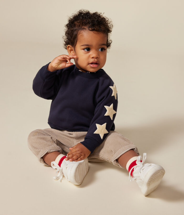 Baby-Sweatshirt aus Molton blau SMOKING