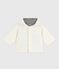 Wattierte Baby-Jacke aus besticktem Fein-Cord mit Ringelstreifen-Futter naturfarben MILK