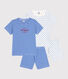 2er-Set Kinder-Kurzpyjama aus Baumwolle mit Ringelstreifen für Jungen