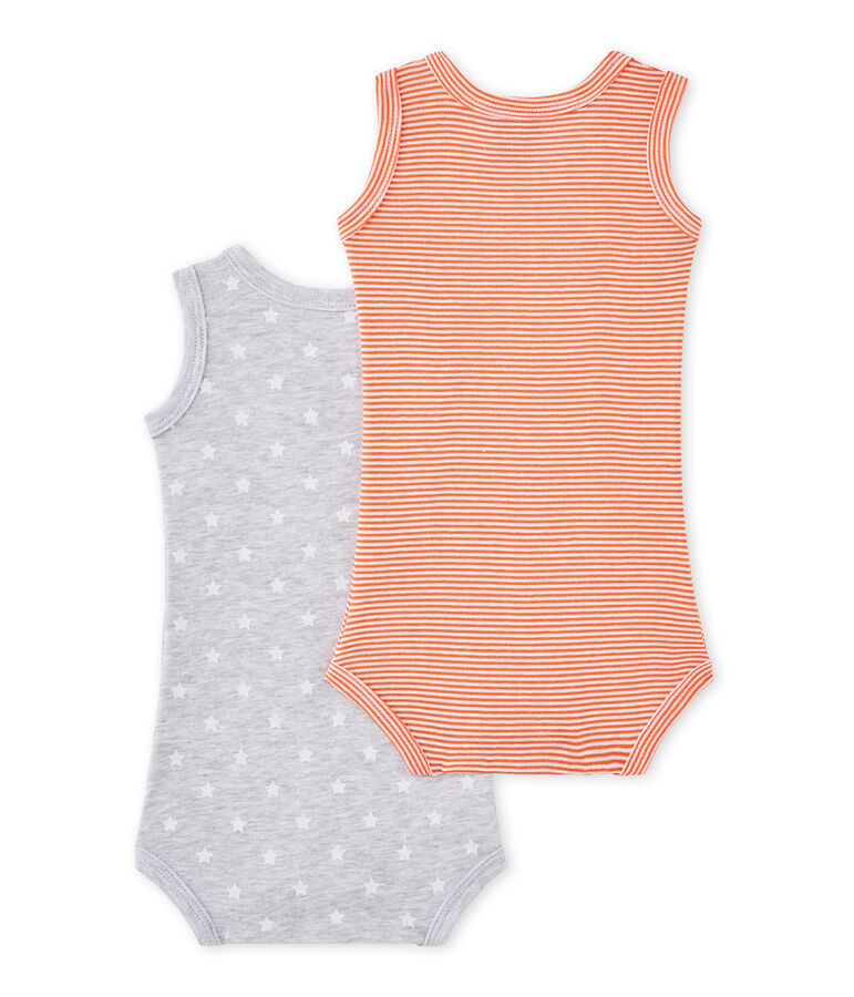 &Auml;rmellose Baby-Jungen-Bodys im 2er-Set weiss LOT