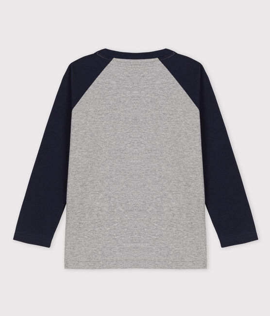 Langärmeliges T-Shirt aus Jersey für Jungen grau SUBWAY/blau SMOKING