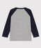 Langärmeliges T-Shirt aus Jersey für Jungen grau SUBWAY/blau SMOKING